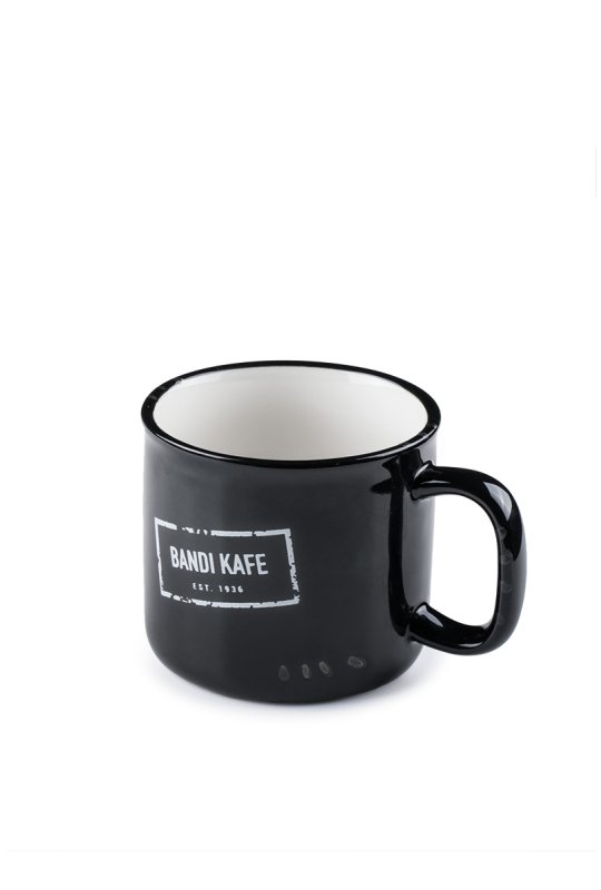 Černý hrnek na kávu BANDI, 500 ml